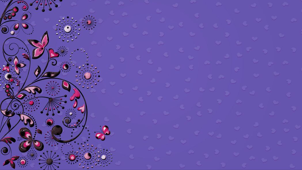 图案之美，蝴蝶翩跹紫色梦境，高清4K壁纸（3840x2160）免费下载
