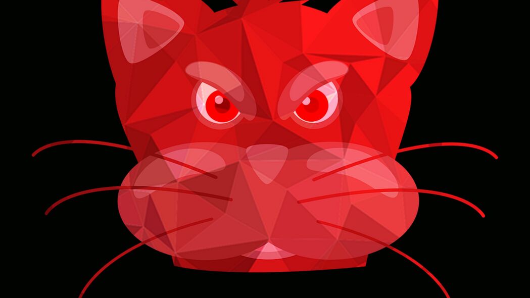 猫与枪口艺术，红色与粉红色交织的4K高清壁纸，3840x2160超清背景图片下载