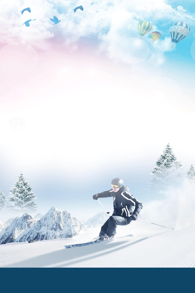 冬季滑雪PSD素材，文艺清新风JPG高清图片，免费下载