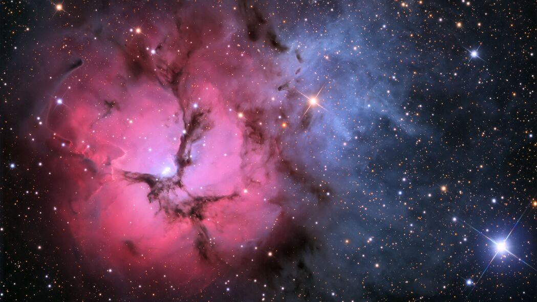 3840x2160超高清粉色星系星云闪光壁纸，精美背景图片免费下载