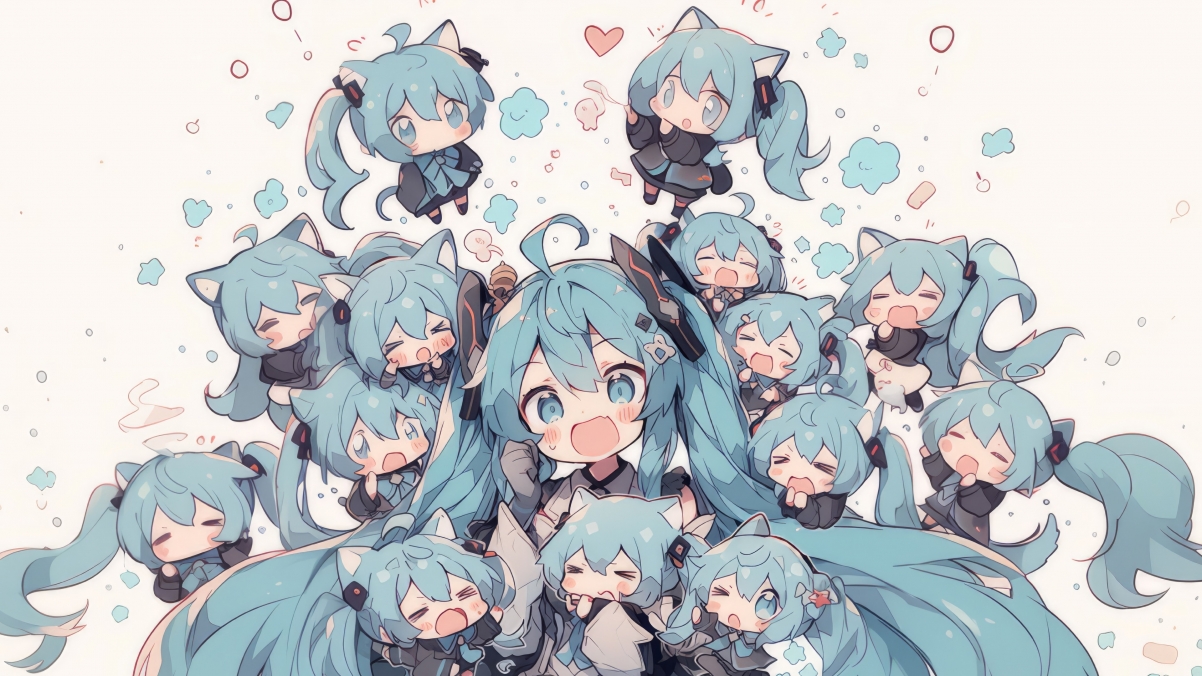 MIKU初音未来，萌趣小初音4K超高清动漫壁纸精选，3840x2160分辨率下载