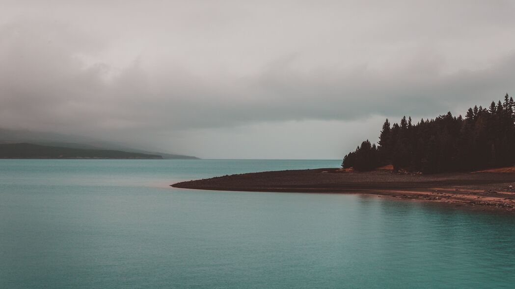 海岸树木海洋美景，超高清4K壁纸，3840x2160分辨率，免费下载