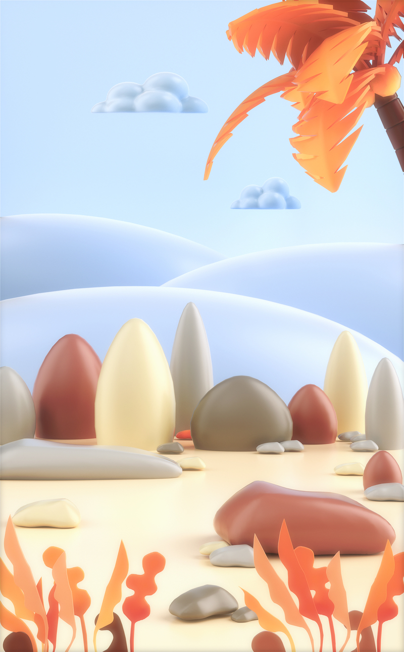 C4D手绘卡通插画，高清JPG与PSD设计素材一站式下载