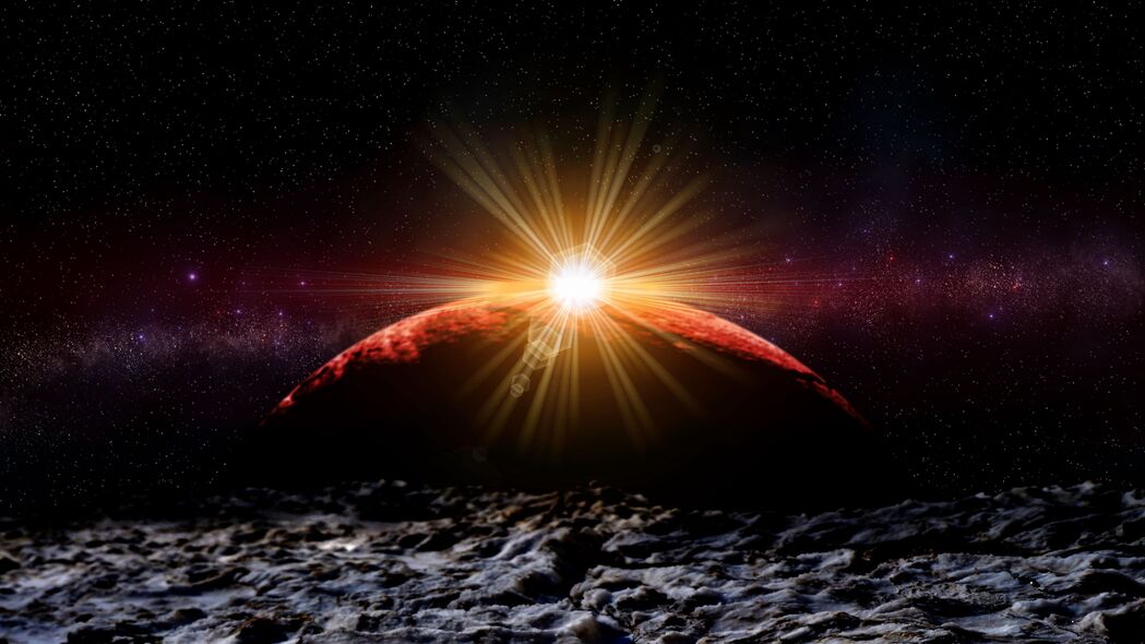行星日食恒星银河系宇宙，4K超高清壁纸3840x2160，免费下载！