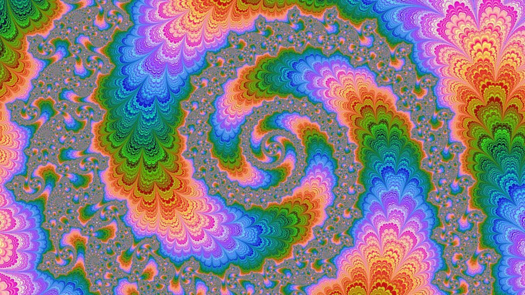 分形多色旋转图案，超清4K壁纸，3840x2160高清背景图片下载