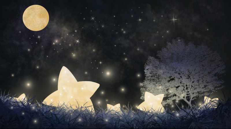 睡眠晚安，星空萤火夜晚高清JPG，卡通手绘设计素材下载