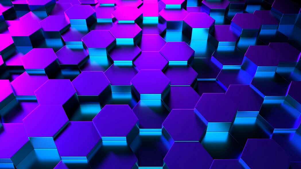 3840x2160 六边形高光渲染4K壁纸，超清背景图片免费下载