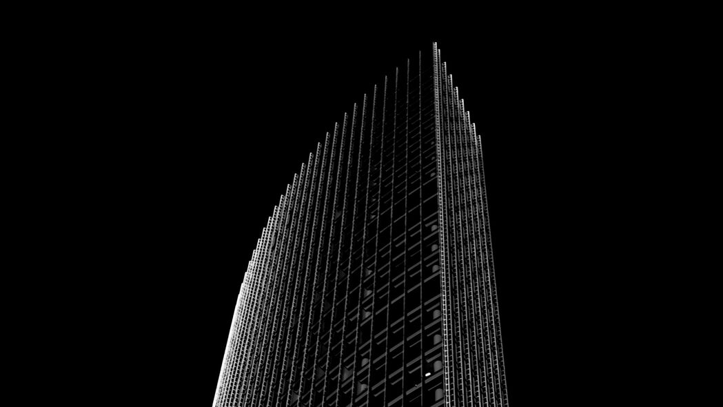 摩天大楼极简立面，黑白建筑之美，4K高清壁纸3840x2160下载