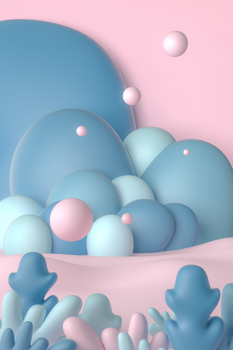 C4D手绘卡通插画，高清JPG与PSD设计素材下载