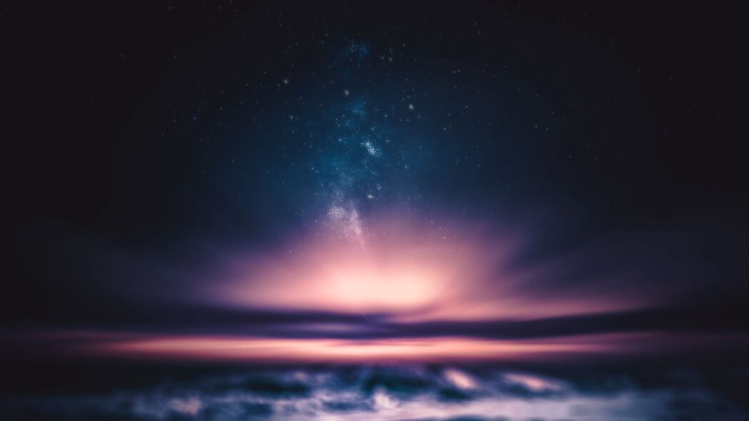 星空太空石头海岸美景，3840x2160超清4K壁纸，海岸风景图片高清下载