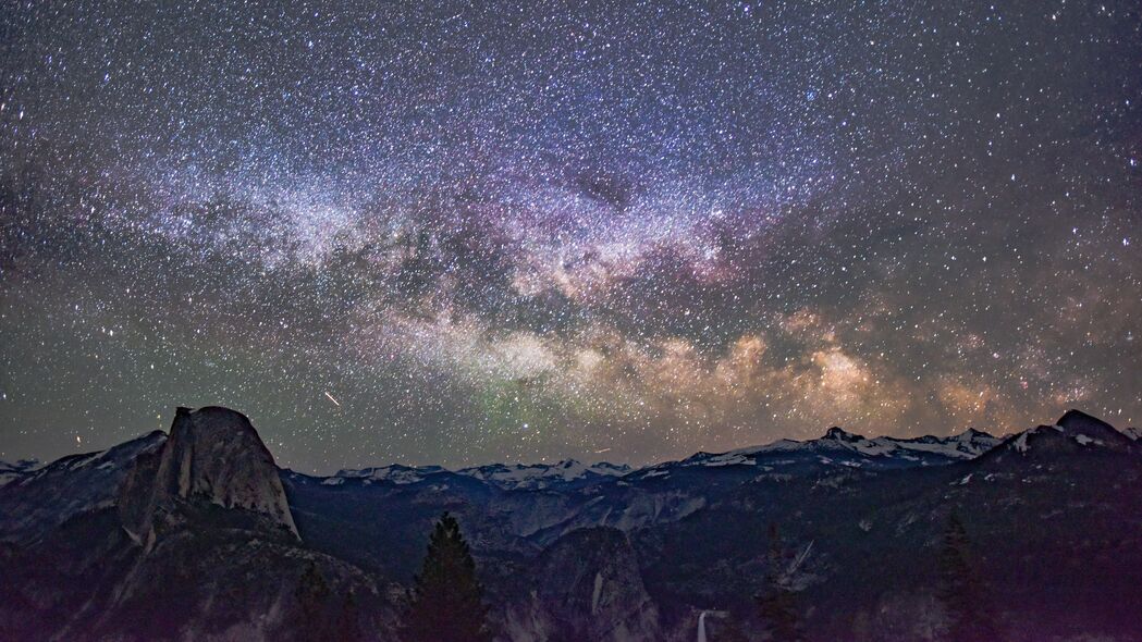 星空山脉银河系宇宙美景，精选4K壁纸，3840x2160高清背景图片下载