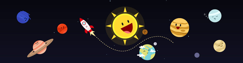 可爱卡通太阳系星球矢量素材，高清JPG/AI设计资源，一键下载！