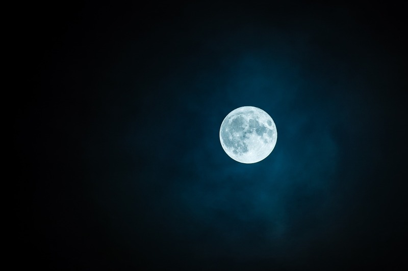 月亮、黑夜、月色高清JPG图片，满月之夜的风景设计素材下载