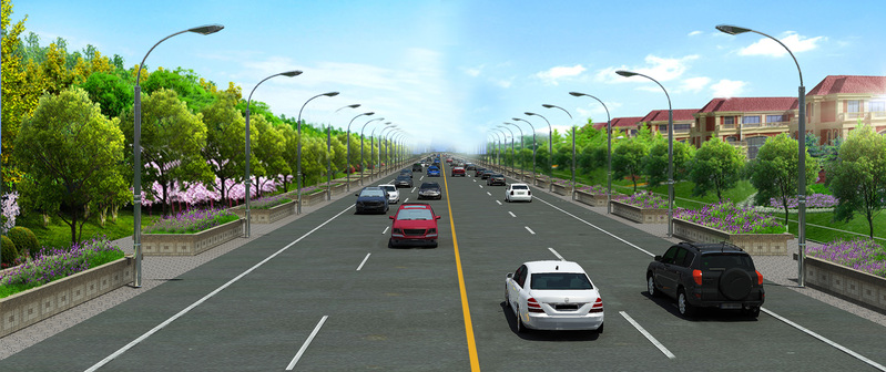 城市公路车流繁忙，高清JPG摄影素材，风景设计一键下载