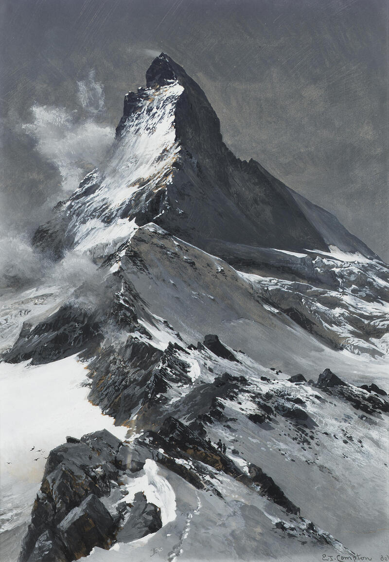 背景雪山雾云山峰摄影，高清JPG素材，免费下载/风景设计专用
