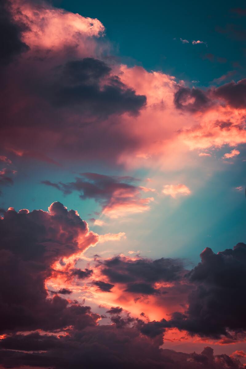 晚霞美景，傍晚天空高清JPG图片摄影与风景PSD设计素材下载