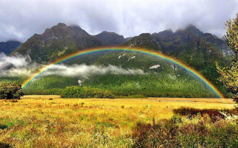 雨后山间彩虹美景，高清JPG摄影图集/风景设计素材下载