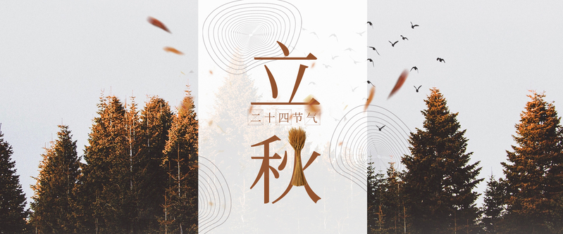 立秋节气简约大气海报，高清JPG/PSD设计素材，免费下载！