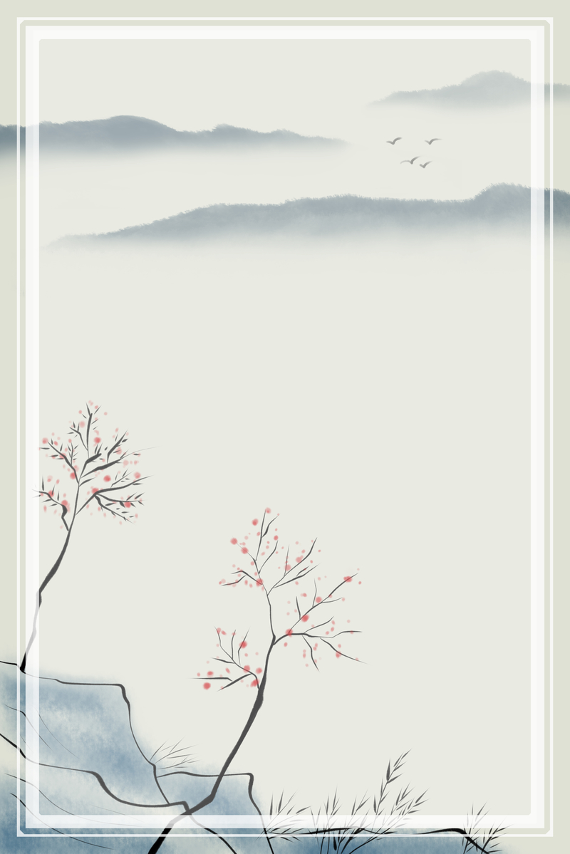中国风水墨画古风广告图片，高清JPG与复古PSD设计素材下载