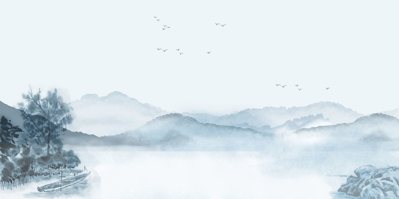 禅意水墨江南风景，高清JPG山水画素材，复古中国风设计下载