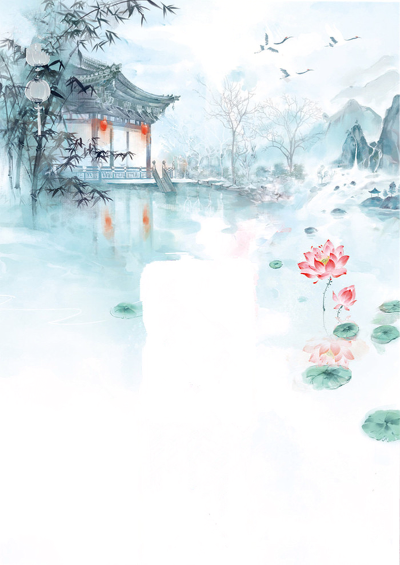水墨山水画，中国风背景透明PNG/JPG/PSD素材，高清复古设计资源下载