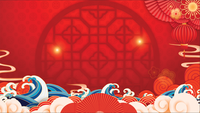 虎年年会复古中国风科技感喜庆背景，高清JPG+PSD设计素材下载