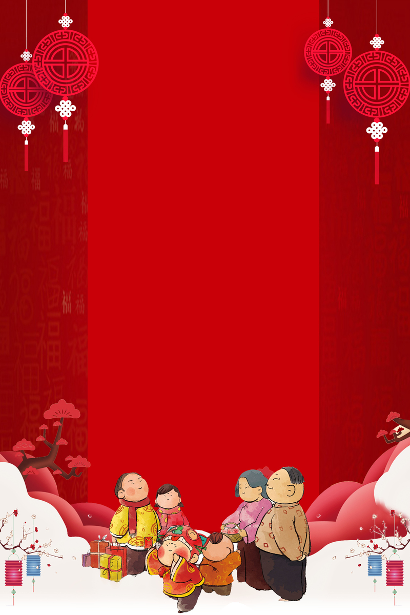 2018狗年红色中国风商场促销海报，复古设计素材JPG高清下载