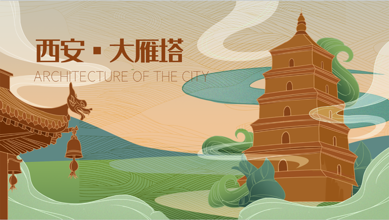 国潮建筑高清素材，复古中国风JPG/PSD设计资料下载