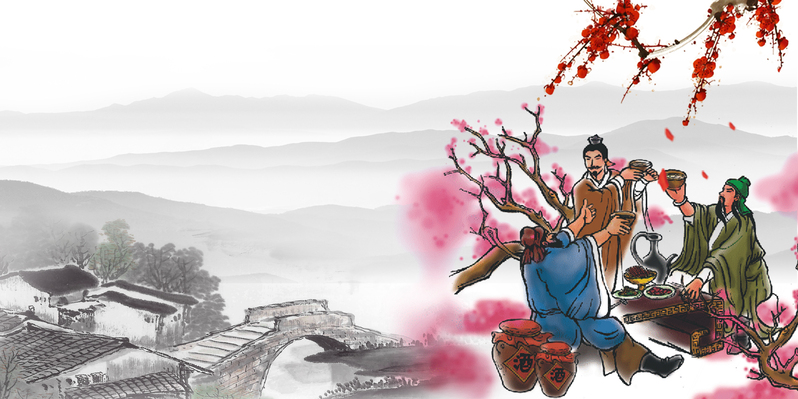 【下载】高清复古中国风三国演义人物挂图展板背景素材JPG/PSD
