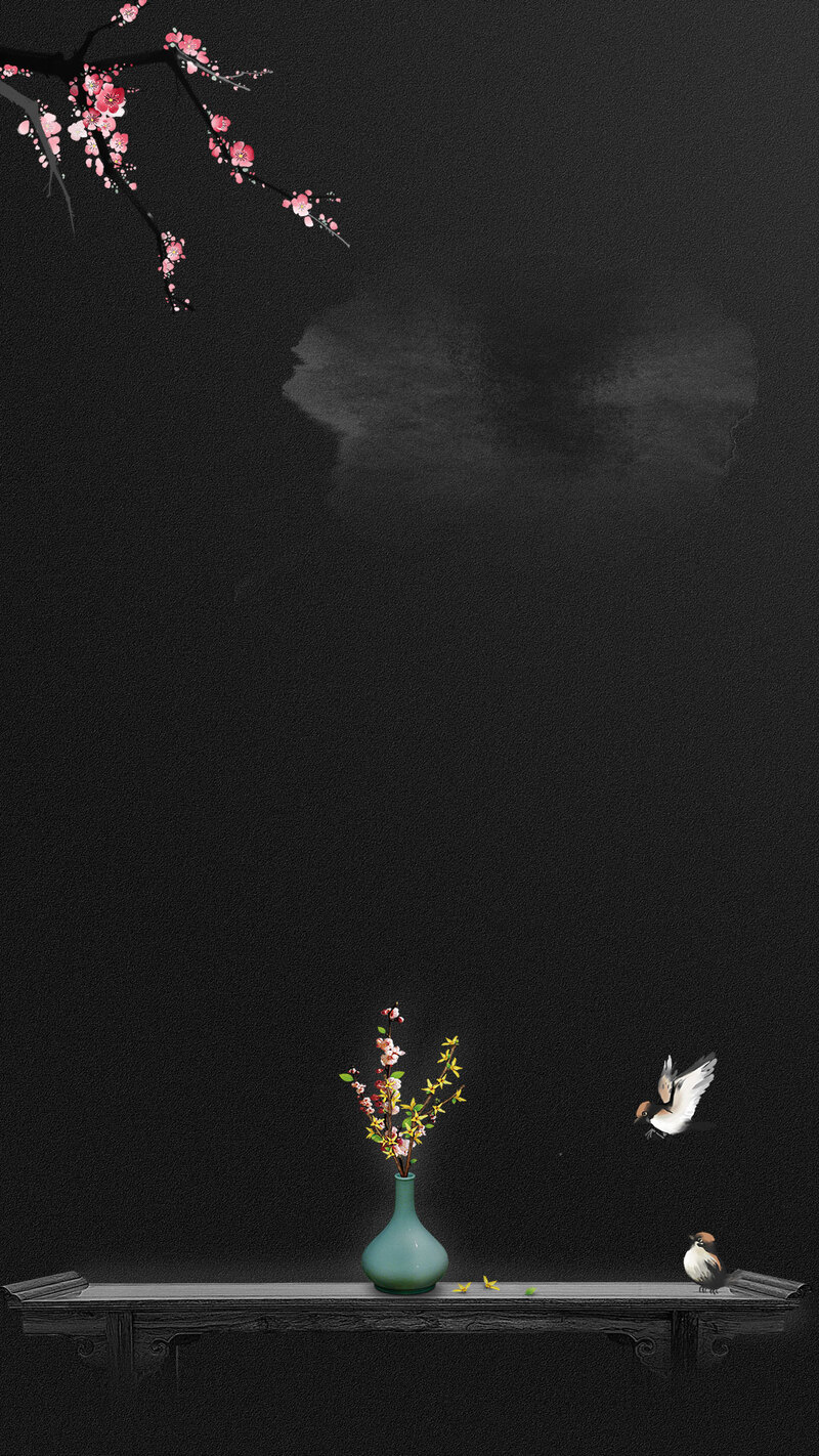 房地产别墅，山水地产中式H5背景素材，复古中国风高清JPG/PSD设计下载