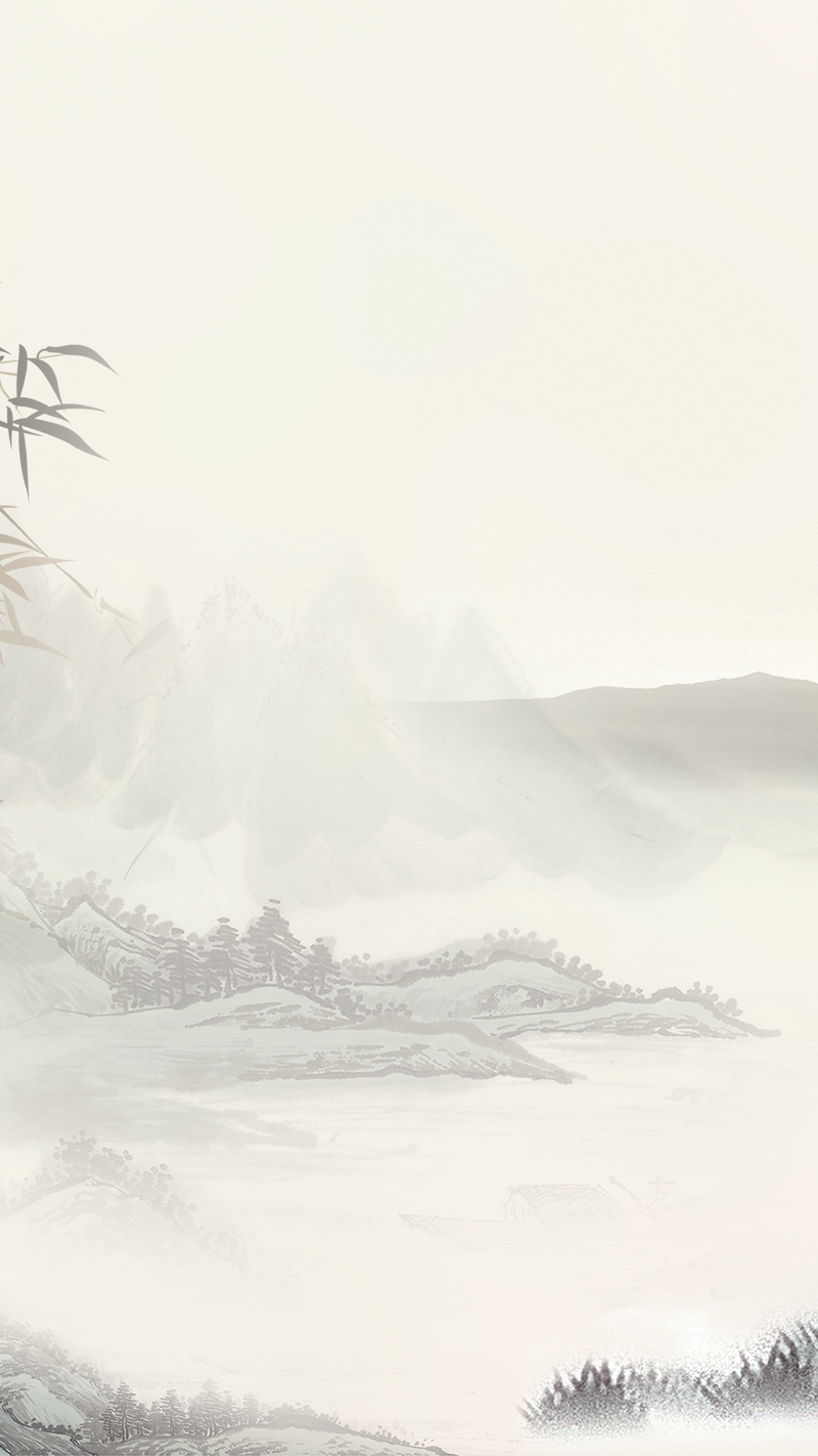 中国风水墨山水画H5背景，复古高清JPG素材下载