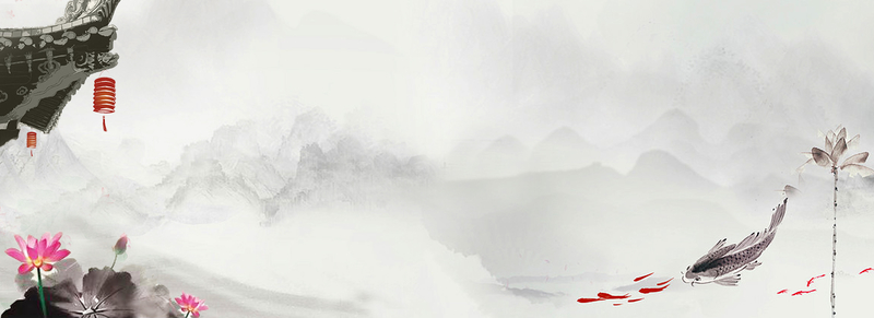 中秋佳节，复古中国风水墨背景Banner，高清JPG图片素材下载