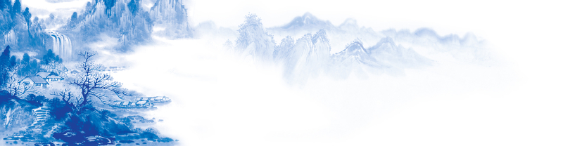 中国风蓝色青花瓷山川背景JPG图片，复古设计素材高清下载