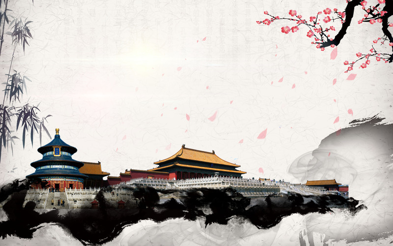 旅游海报设计素材，北京复古中国风背景高清JPG/PSD免费下载