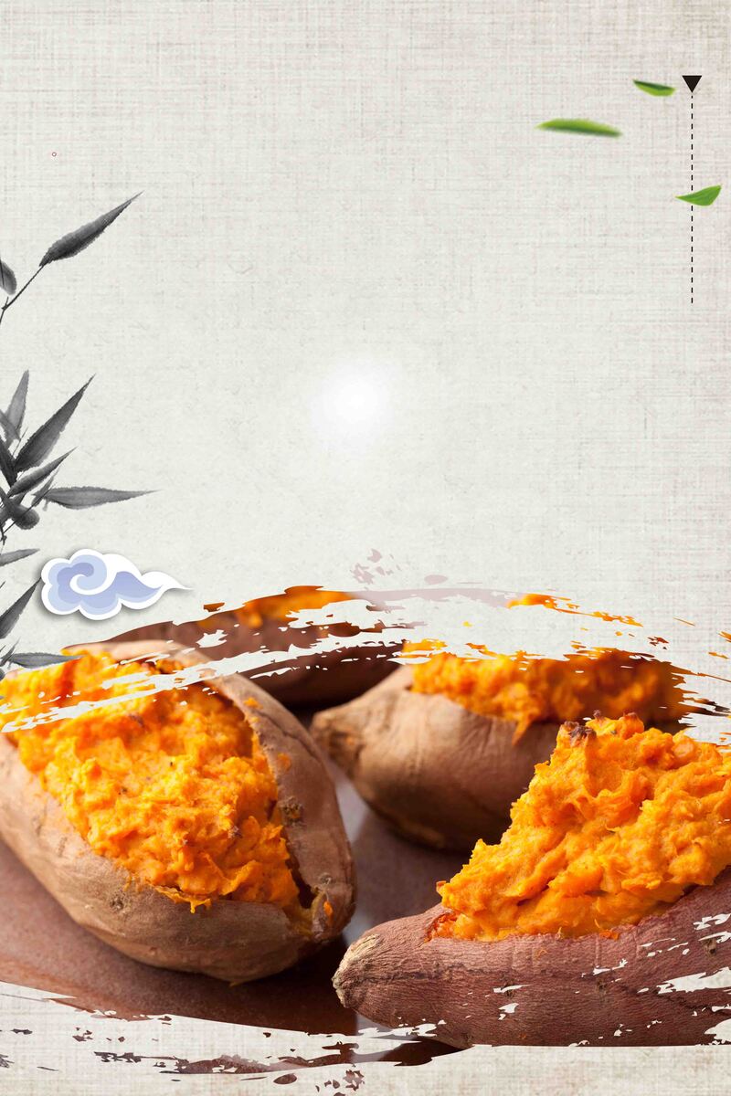 中国风烤红薯美食图片，复古高清JPG与PSD设计素材下载