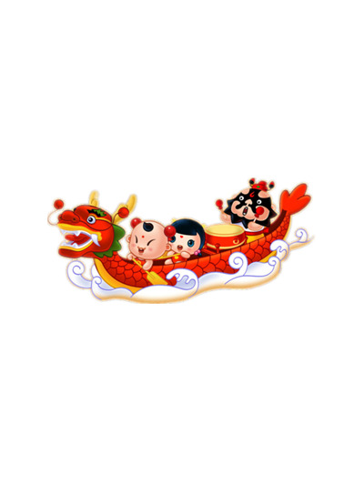 端午节龙舟PNG透明图片，高清节日元素设计素材免费下载