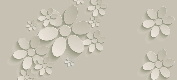 白色3D立体花朵背景banner，高清PNG透明图片，创意设计素材，一键下载！