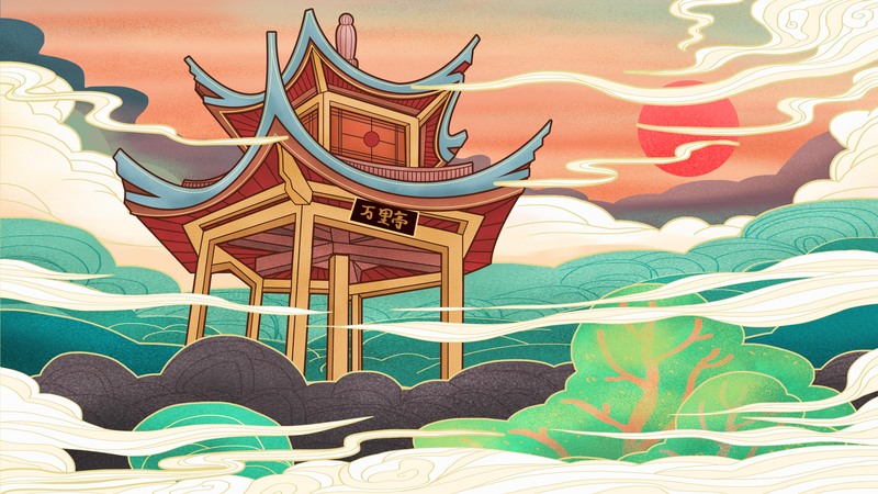 国潮建筑高清素材下载，复古中国风JPG/PSD设计图库