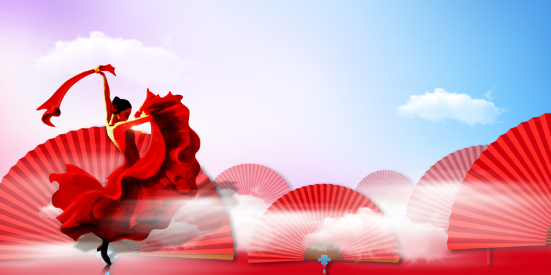 复古中国风时尚舞蹈展板设计素材，高清JPG与PSD下载