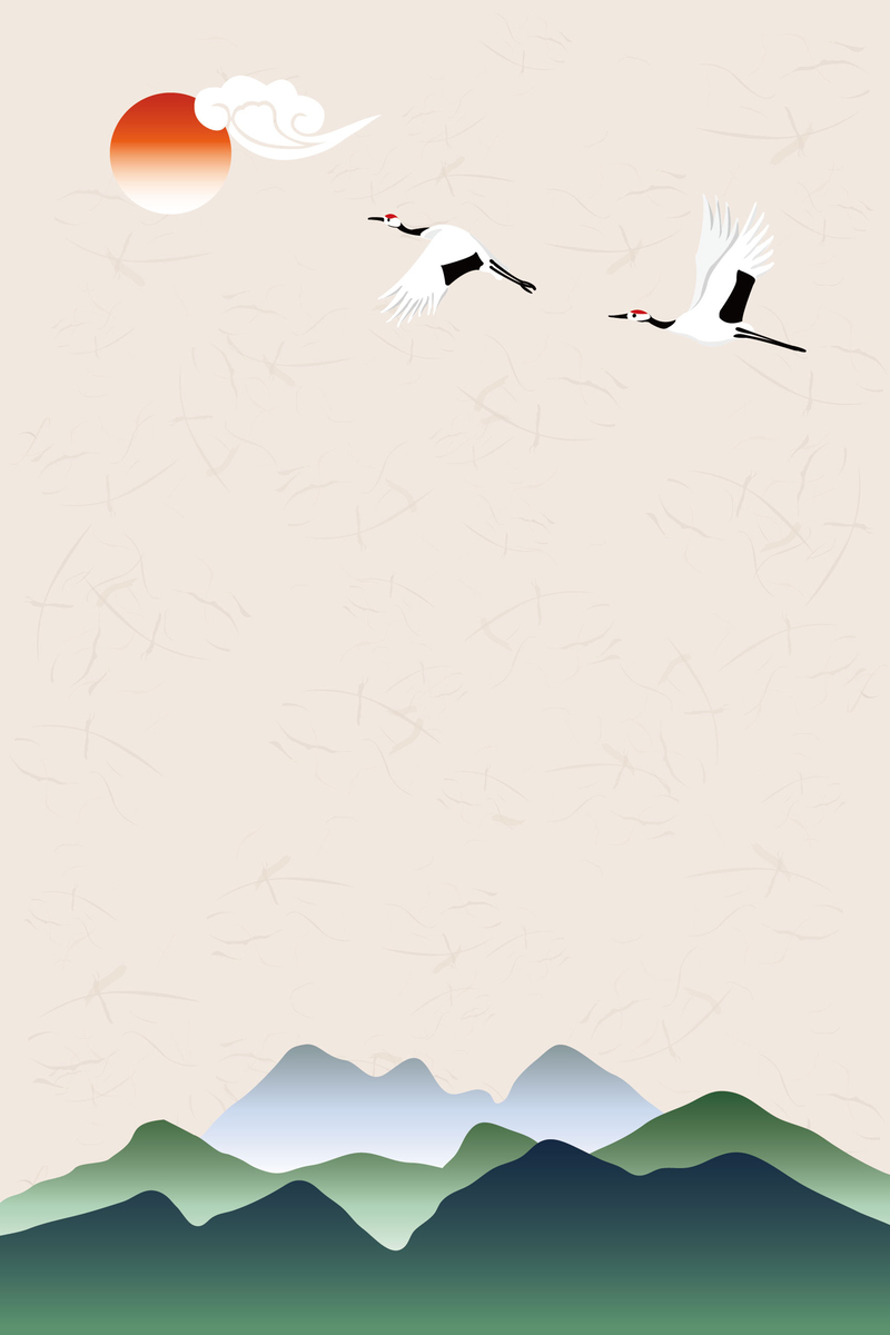 古风山水彩绘背景，高清JPG/AI设计素材，免费下载！
