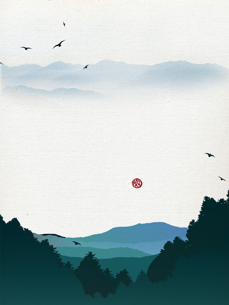 二十四节气寒露清新插画海报背景PSD/JPG素材，复古中国风，高清下载