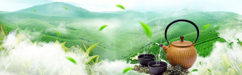 淘宝天猫春茶茶叶海报设计素材，高清JPG背景与另类PSD模板下载