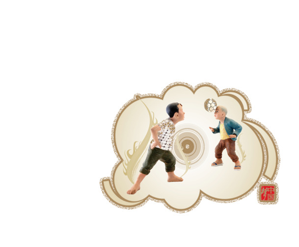 中国风儿童PNG透明图，国庆节日元素PSD素材免费下载