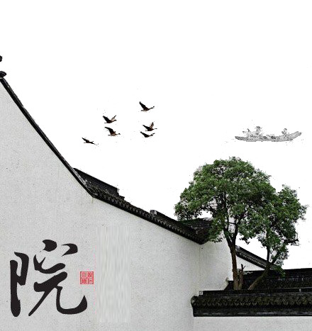 中国风院子PNG透明图片装饰元素，高清素材下载
