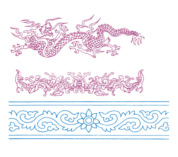 中国风边框PNG素材，高清透明图片，装饰花纹设计元素下载