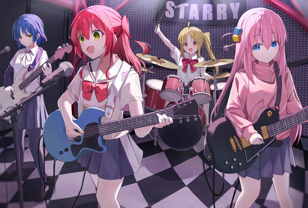 少女吉他弹唱动漫4K高清壁纸，3840x2600超清下载