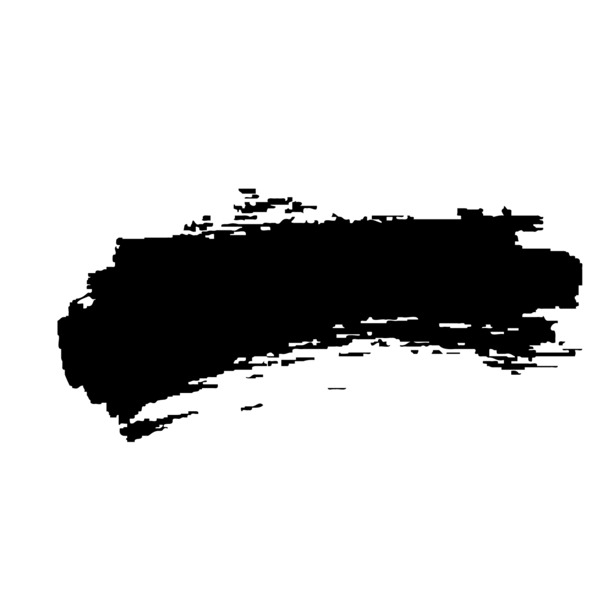 高清矢量乌黑毛笔飞白艺术PNG透明图片，墨迹笔触EPS设计素材免费下载