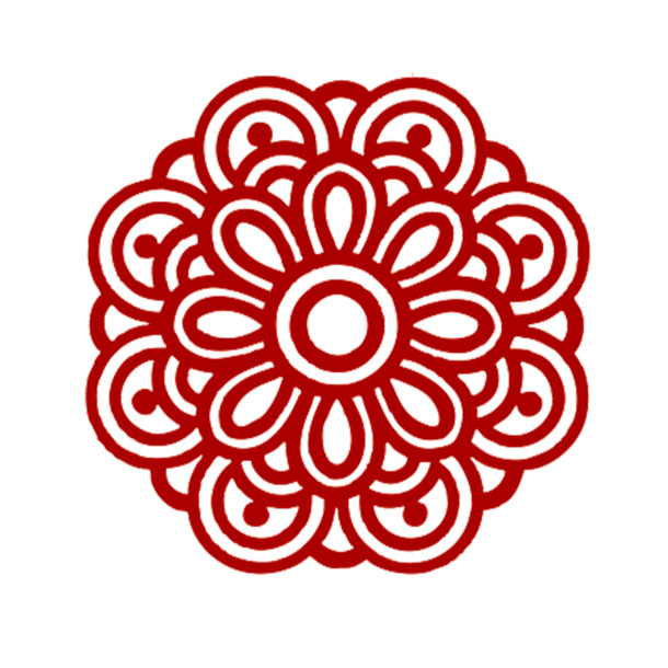中国红圆形边框PNG透明图片，高清装饰花纹设计素材下载