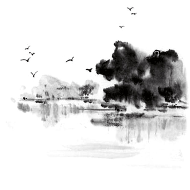 水墨画PNG透明免抠素材，高清笔触装饰元素，EPS设计资源下载