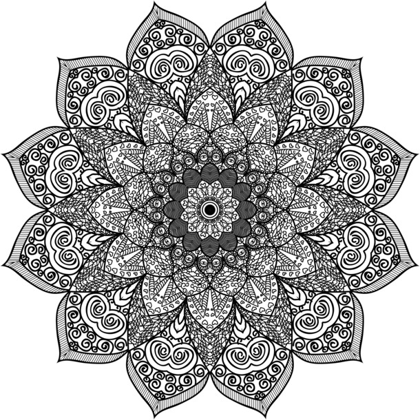 曼陀罗花PNG素材，高清透明图片，精美花纹设计，装饰元素一键下载